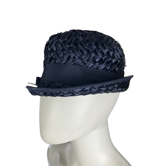 Vintage Union Made Blue Cellophane Woven‎ Hat